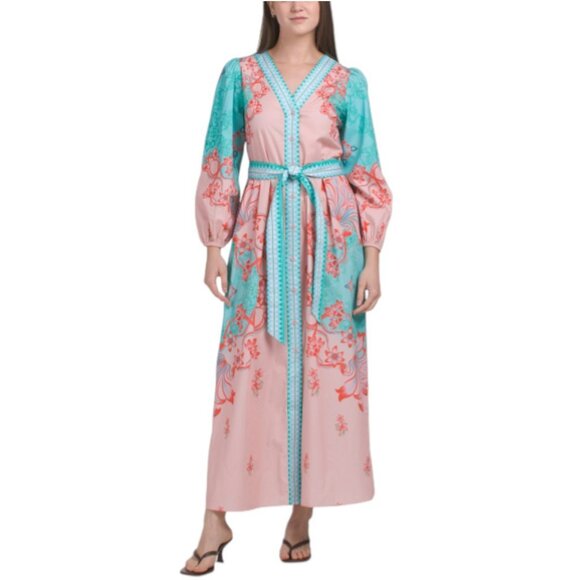 blue green maxi dress Selene Halter Maxi Dress